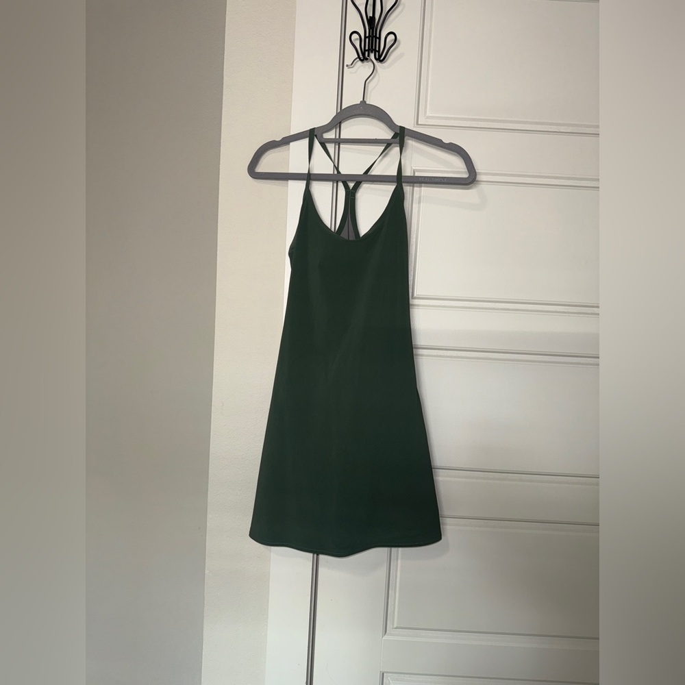 Lightly worn, forest green short active wear Outdoor Voices dress!